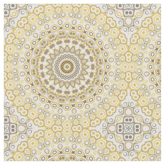 Tela Patrón de Mandala Amarillo Dorado (De cerca)