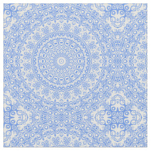 Tela Patrón de Mandala Azul Aciano