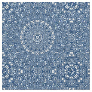 Tela Patrón de Mandala Azul añil