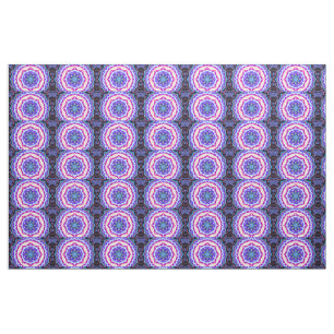 Tela patrón de mandala azul rosa