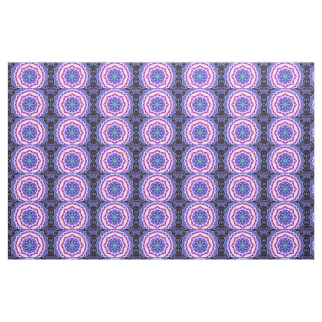 Tela patrón de mandala azul rosa ("Cuarto gordo" (fat quarter))
