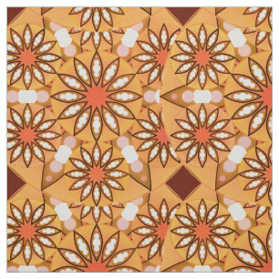 Tela Patrón de Mandala, bronceado de caramelo, marrón c