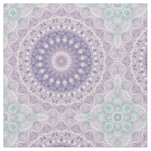 Tela Patrón de Mandala de Lavanda y Lila