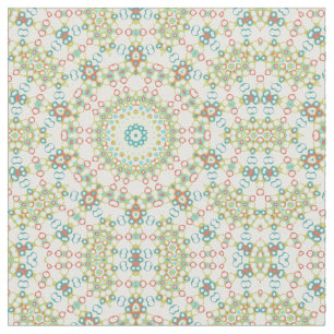 Tela Patrón de Mandala Geométrico Colorido