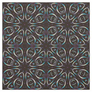 Tela Patrón de Mandala Glow Glow de Oro Azul