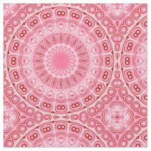 Tela Patrón de Mandala Rojo y Rosa
