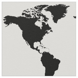 Tela patrón de mapa del mundo blanco y negro