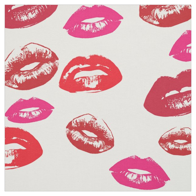 Tela Patrón de Maquillaje de Labial Moderno (Retal)