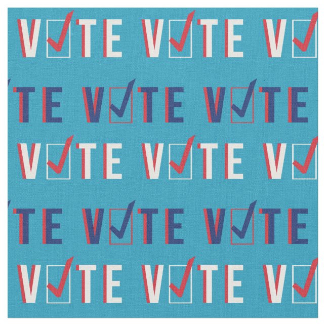 Tela patrón de marca de voto verde azulado (De cerca)