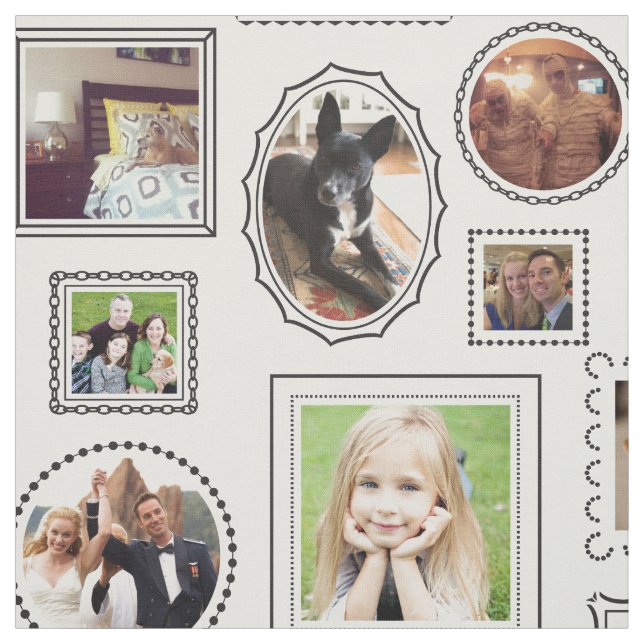 Tela Patrón de marco de imagen en blanco y negro (Retal)