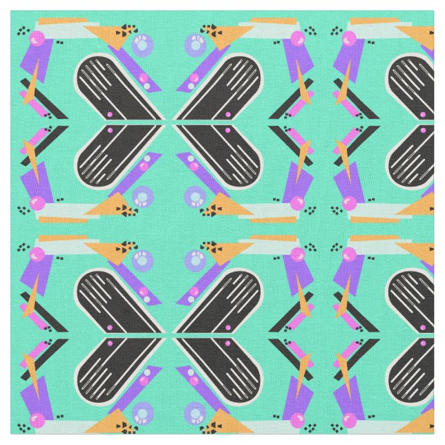 Tela Patrón de mariposa de Neon en los años noventa (De cerca)