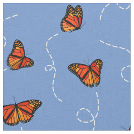 Tela patrón de mariposas briezosas