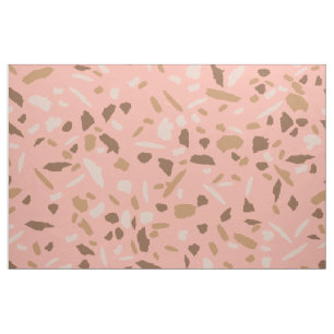 Tela Patrón de mármol de Peach, Beige, Tan Brown Terraz