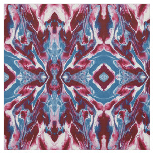 Tela Patrón de mármol rojo azul moderno de moda