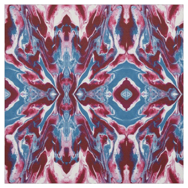Tela Patrón de mármol rojo azul moderno de moda (Retal)