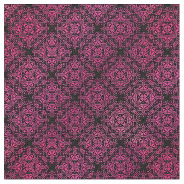 Tela Patrón de medallón de damasco rosa (De cerca)