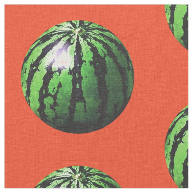 Tela patrón de melón de agua (De cerca)