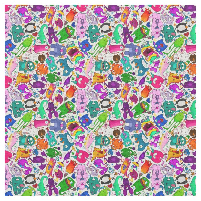 Tela Patrón de Menagerie Monster (De cerca)