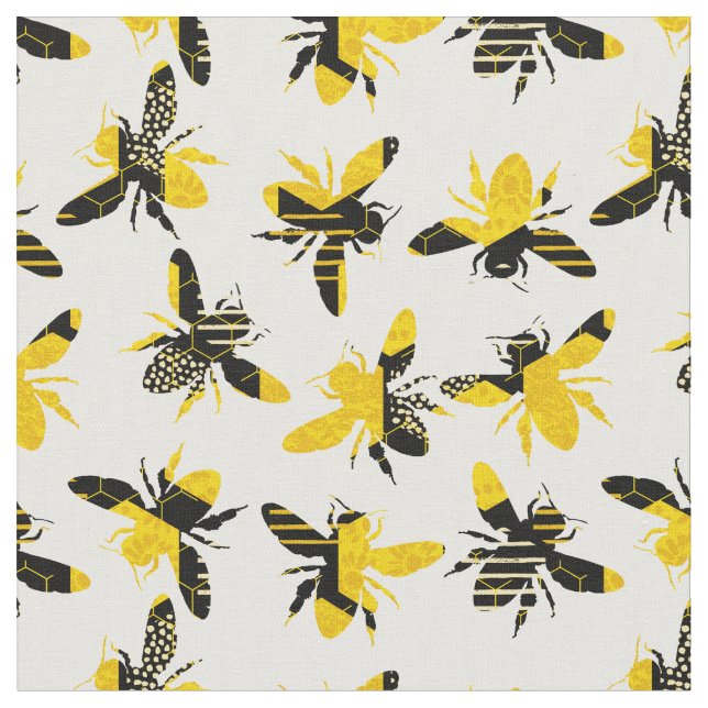 Tela Patrón de miel de abeja Bumble (De cerca)