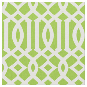 Tela Patrón de moda Apple Green y White Trellis Lattice
