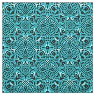 Tela Patrón de mosaico africano azul turquesa de moda
