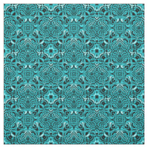 Tela Patrón de mosaico africano azul turquesa teal de m