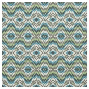 Tela Patrón de mosaico azteca azul lima verde azul verd