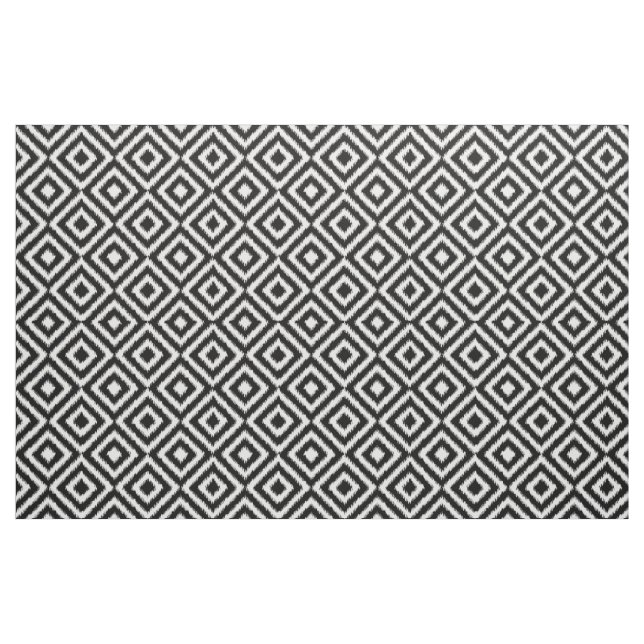 Tela Patrón de mosaico cuadrado de ikat blanco y negro  ("Cuarto gordo" (fat quarter))