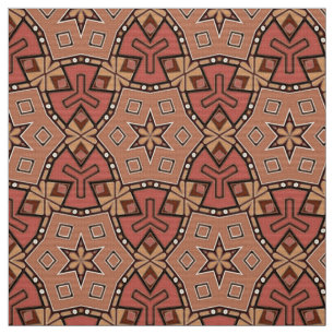 Tela Patrón de mosaico de terracota y Tan Honeycomb