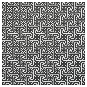 Tela Patrón de mosaico egipcio, blanco y negro