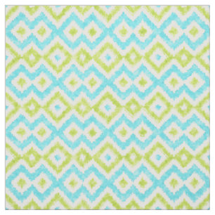 Tela Patrón de mosaico Ikat étnico moderno en acuarela