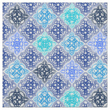 Patrón de mosaico marroquí pintado de azul
