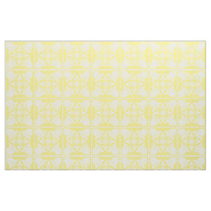 Tela Patrón de mosaico mediterráneo blanco amarillo