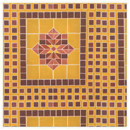 Tela Patrón de mosaico mexicano de repetición dorada y 