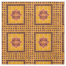 Tela Patrón de mosaico mexicano de repetición dorada y 
