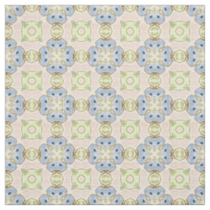 Tela Patrón de mosaico Nouveau verde pastel rosa azul l
