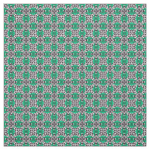 Tela Patrón de mosaico repetido verde y blanco de vidri