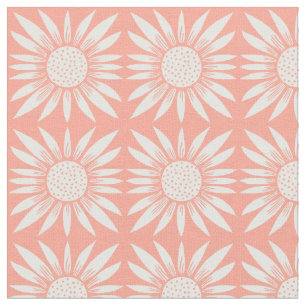 Tela Patrón de mosaico rosa de los girasoles
