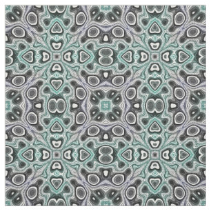 Tela Patrón de mosaico verde azulado de color gris mora