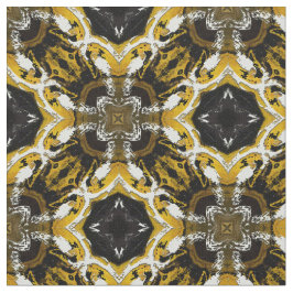 Tela Patrón de mosaicos redondos amarillos, negros y gr