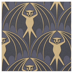 Tela Patrón de murciélago Art Deco