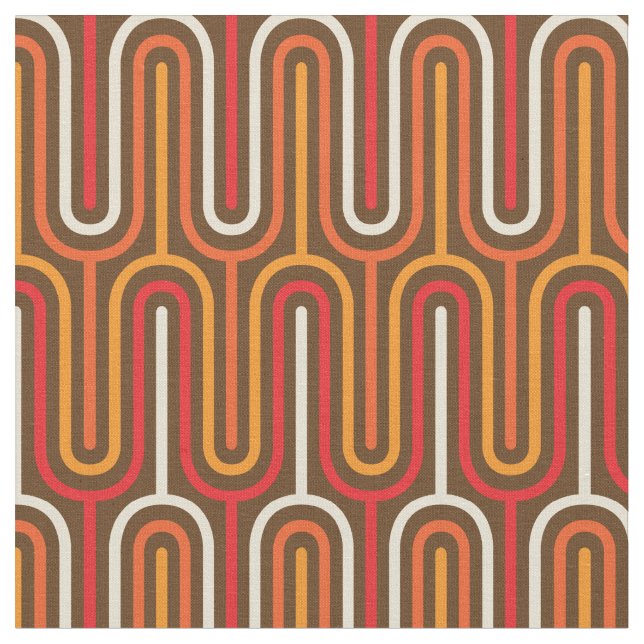 Tela Patrón de Naranja de Mod retro vintage (De cerca)