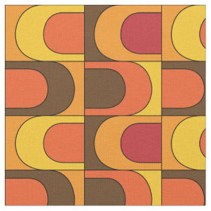 Tela Patrón de Naranja del método retro