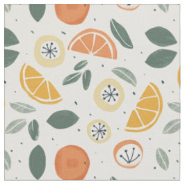 Tela Patrón de naranja y kiwi
