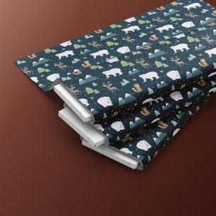 Tela Patrón de Navidades de Animales de Invierno