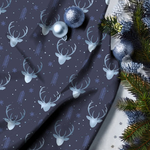 Tela Patrón de Navidades de filas de anclajes de ciervo