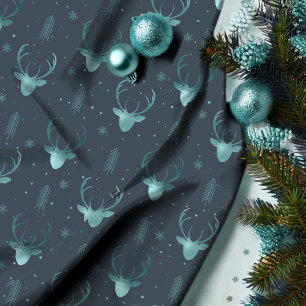 Tela Patrón de Navidades de filas de anclajes de ciervo