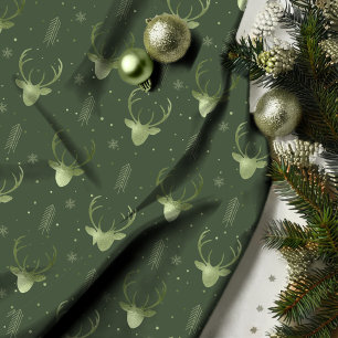 Tela Patrón de Navidades de filas de ciervos V2 Gr ID86