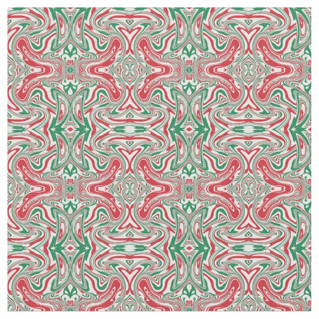 Tela Patrón de Navidades Swirly Hippie Trippy Retro Swi (De cerca)