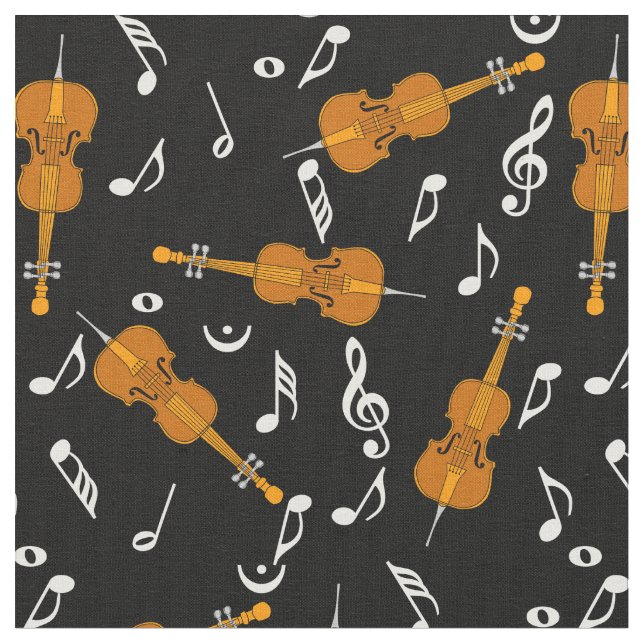 Tela Patrón de notas de música de Cellos (De cerca)
